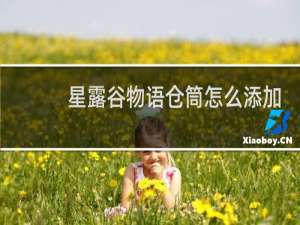 星露谷物语仓筒怎么添加