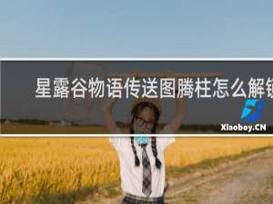 星露谷物语传送图腾柱怎么解锁