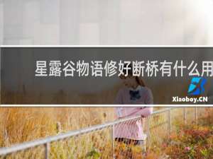 星露谷物语修好断桥有什么用