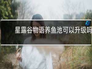 星露谷物语养鱼池可以升级吗