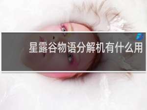星露谷物语分解机有什么用