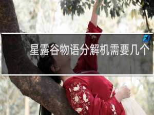 星露谷物语分解机需要几个