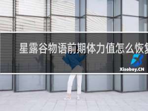 星露谷物语前期体力值怎么恢复