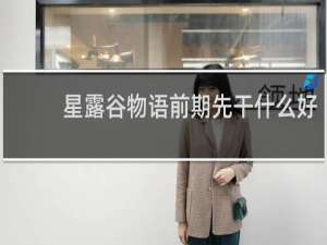星露谷物语前期先干什么好