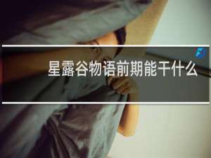星露谷物语前期能干什么