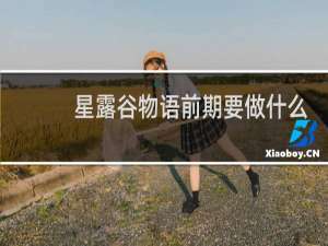 星露谷物语前期要做什么