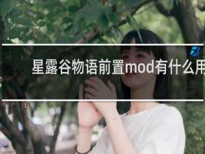 星露谷物语前置mod有什么用