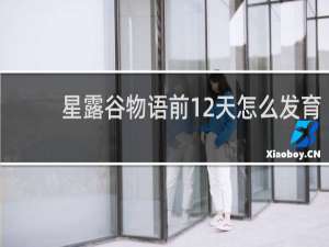 星露谷物语前12天怎么发育