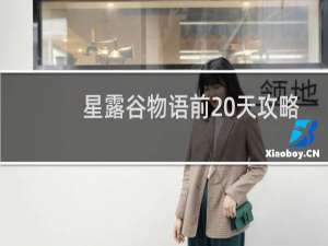 星露谷物语前20天攻略