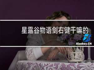 星露谷物语剑右键干嘛的