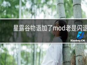 星露谷物语加了mod老是闪退