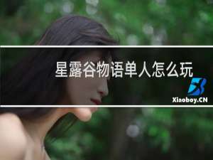 星露谷物语单人怎么玩