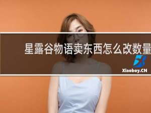 星露谷物语卖东西怎么改数量