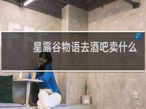星露谷物语去酒吧卖什么