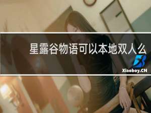 星露谷物语可以本地双人么