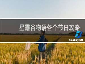 星露谷物语各个节日攻略