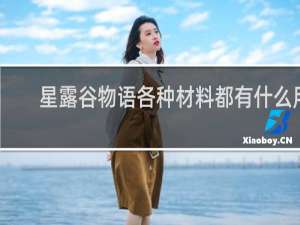 星露谷物语各种材料都有什么用