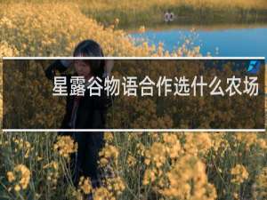 星露谷物语合作选什么农场