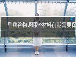 星露谷物语哪些材料前期需要保留