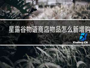 星露谷物语商店物品怎么新增购买