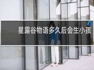 星露谷物语多久后会生小孩