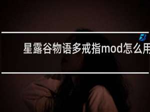 星露谷物语多戒指mod怎么用
