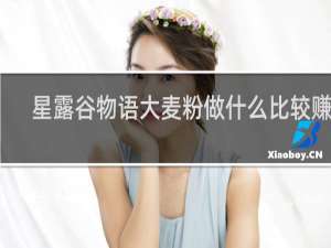 星露谷物语大麦粉做什么比较赚钱