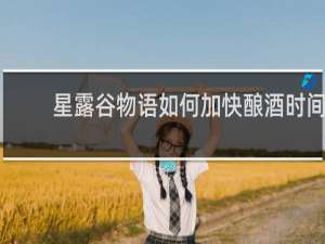 星露谷物语如何加快酿酒时间