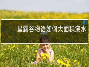 星露谷物语如何大面积浇水