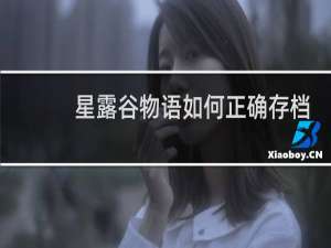 星露谷物语如何正确存档