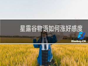 星露谷物语如何涨好感度