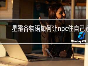 星露谷物语如何让npc住自己家