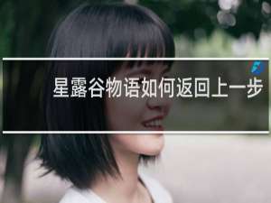 星露谷物语如何返回上一步