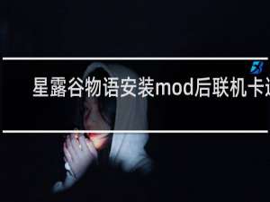 星露谷物语安装mod后联机卡退