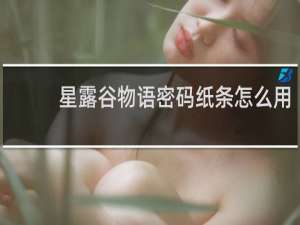 星露谷物语密码纸条怎么用