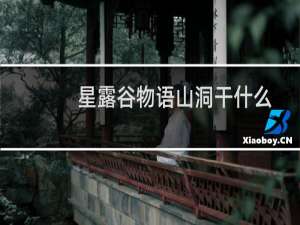 星露谷物语山洞干什么