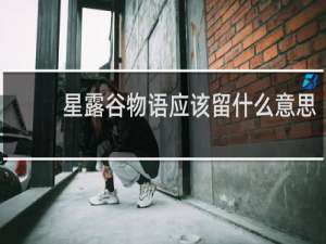 星露谷物语应该留什么意思
