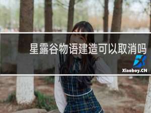 星露谷物语建造可以取消吗