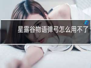 星露谷物语弹弓怎么用不了