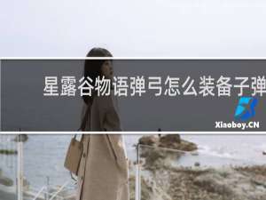 星露谷物语弹弓怎么装备子弹