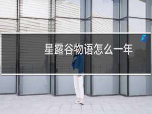 星露谷物语怎么一年