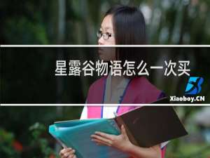 星露谷物语怎么一次买