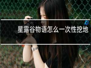 星露谷物语怎么一次性挖地