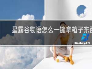 星露谷物语怎么一键拿箱子东西