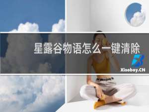 星露谷物语怎么一键清除