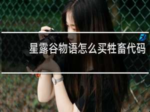 星露谷物语怎么买牲畜代码