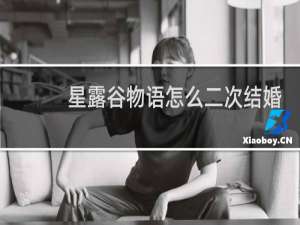 星露谷物语怎么二次结婚