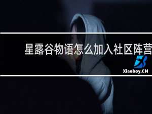 星露谷物语怎么加入社区阵营