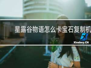 星露谷物语怎么卡宝石复制机