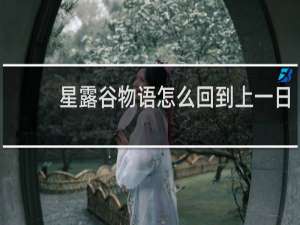 星露谷物语怎么回到上一日